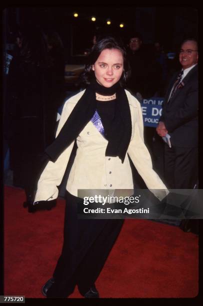 Actress Christina Ricci stands at the premiere of the film "The Birdcage" March 3, 1996 in New York City. The movie, which stars Robin Williams and...