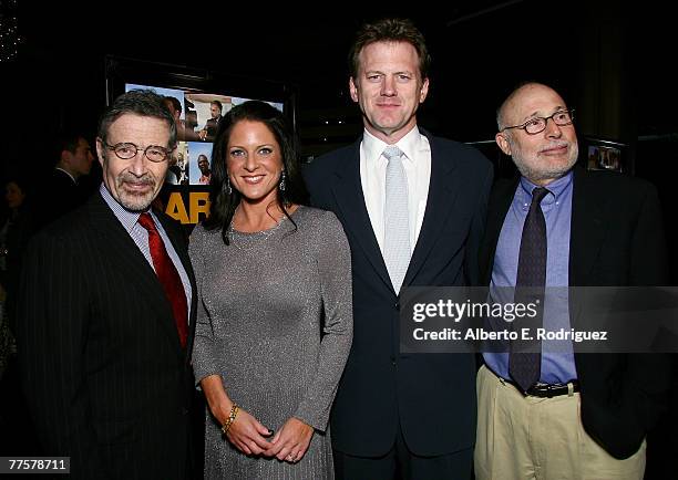 Chairman of Warner Brothers Barry Meyer, Producer Cathy Schulman, writer and director Ted Braun, and producer Mark Jonathan Harris arrive at the...