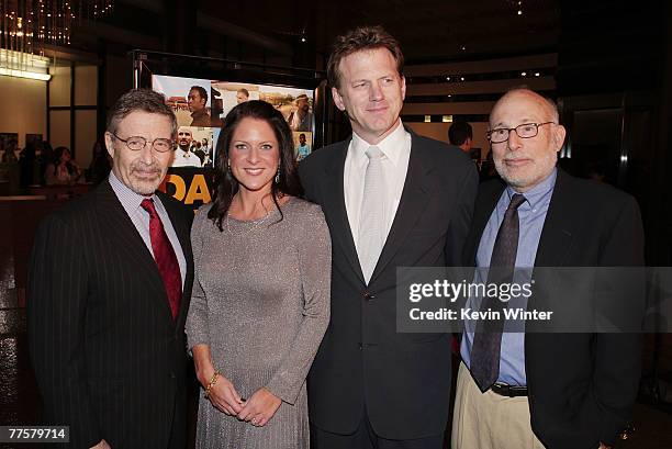 Warner Bros. Barry Meyer, producer Cathy Schulman, writer/director Ted Braun and producer Mark Jonathan Harris pose at a special preview screening of...