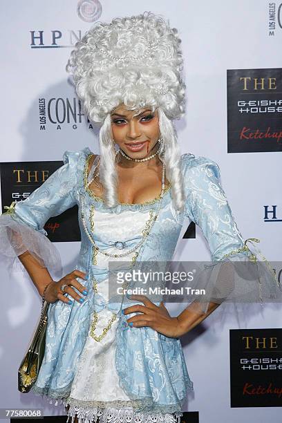 Singer Christina Milian arrives at Hpnotiq's Halloween Party hosted by Audrina Patridge held at Les Deux on October 30, 2007 in Hollywood, California.