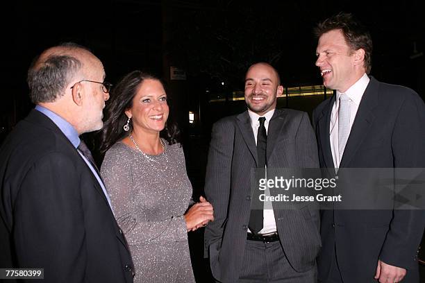Producer Mark Jonathan Harris, producer Cathy Schulman, activist Adam Sterling, and writer/director Ted Braun arrive at the "Darfur Now" Los Angeles...