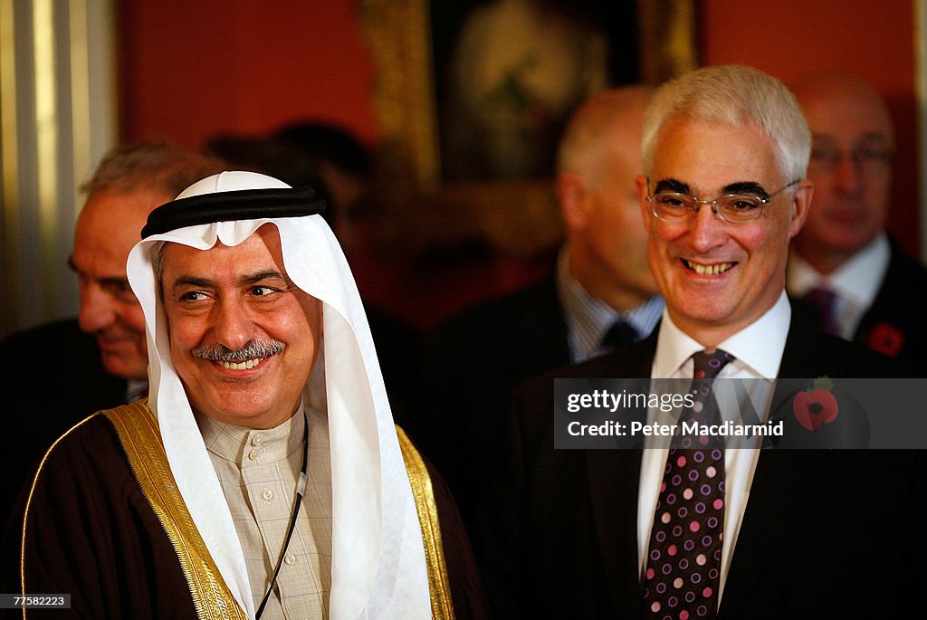 Gordon Brown Greets King Abdullah At Downing Street