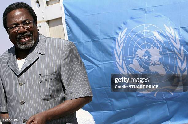United Nations and African Union joint special representative for Darfur, Roldophe Adada, speaks during the inauguration of the new UN-AU mission in...