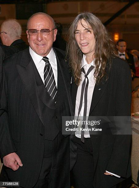 Clive Davis, Chairman and CEO BMG US, and Patti Smith, inductee *EXCLUSIVE*