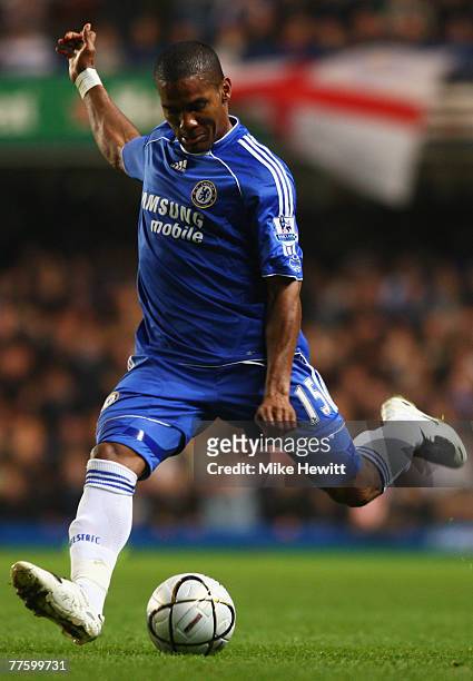 Florent Malouda of Chelsea in action during the Carling Cup Fourth Round match between Chelsea and Leicester City at Stamford Bridge on October 31,...