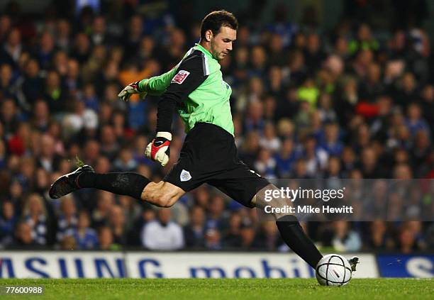 Marton Fulop of Leicester City in action during the Carling Cup Fourth Round match between Chelsea and Leicester City at Stamford Bridge on October...