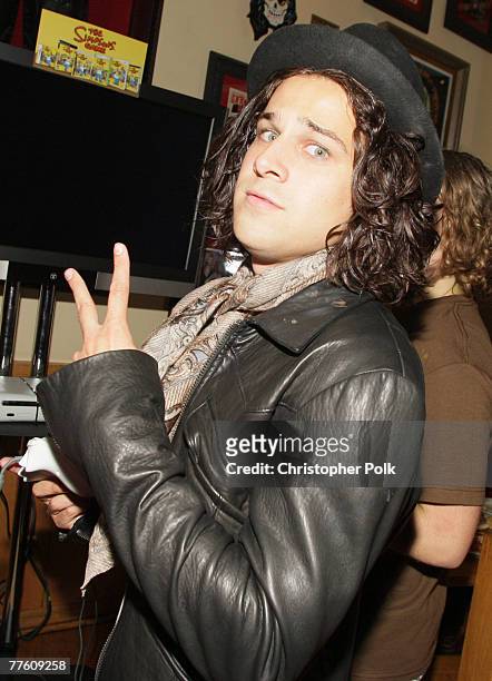 Ryan Cabrera at the "The Simpsons" game launch party at the Hard Rock Cafe on October 30, 2007 in Universal City, California.