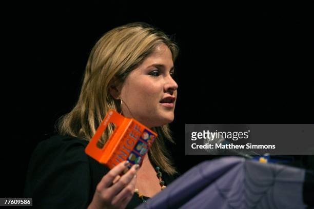Jenna Bush speaks to students about her trip to Latin America and the AIDS epidemic she witnessed there at Eagle Rock High School October 31, 2007 in...