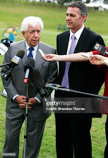 Football Federation Australia Chairman Mr Frank Lowy and CEO Mr Ben Buckley talk to the media about the unveiling of the National Football...