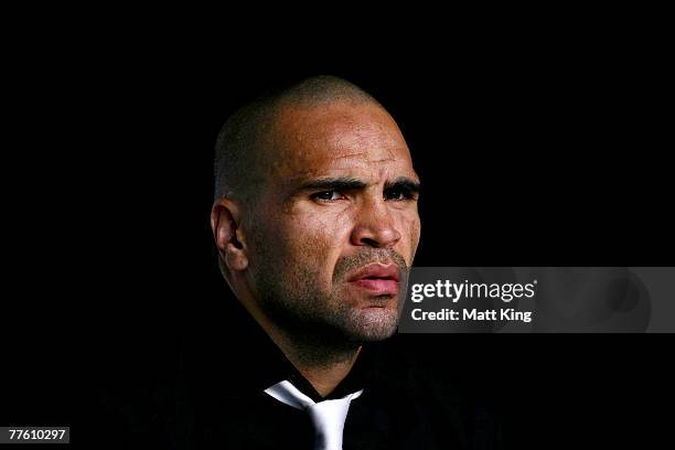 Anthony Mundine speaks to the media at a press conference held to announce the next bout in his World Title defence against Jose Alberto Clavero of...