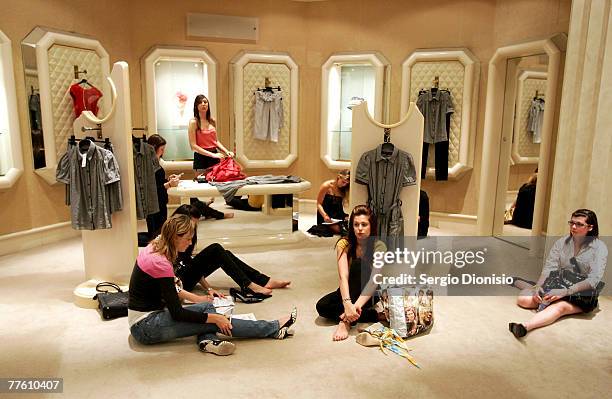 Hopeful models wait for auditions during the Sydney casting for series 4 of "Australia's Next Top Model" at David Jones on November 1, 2007 in...
