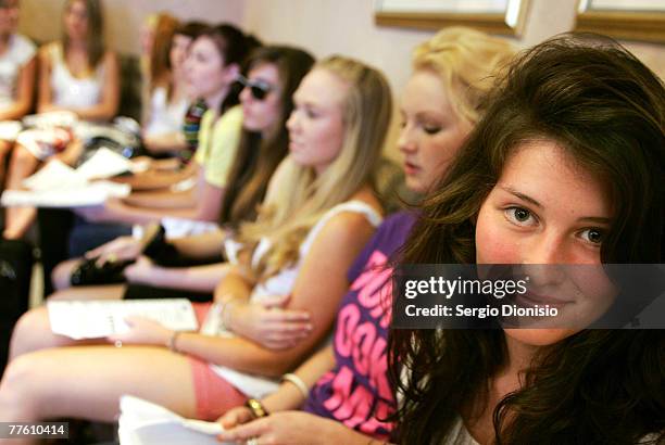 Hopeful models prepare for auditions during the Sydney casting for series 4 of "Australia's Next Top Model" at David Jones on November 1, 2007 in...