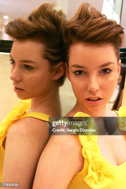 Hopeful model Ella Maple attends the Sydney casting for series 4 of "Australia's Next Top Model" at David Jones on November 1, 2007 in Sydney,...