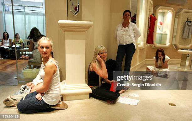 Hopeful models wait for auditions during the Sydney casting for series 4 of "Australia's Next Top Model" at David Jones on November 1, 2007 in...