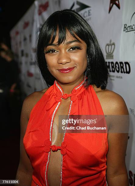 Actress Tatyana Ali attends the Se7en Deadly Sins Halloween Special at Boulevard 3 on October 31, 2007 in Los Angeles, California.