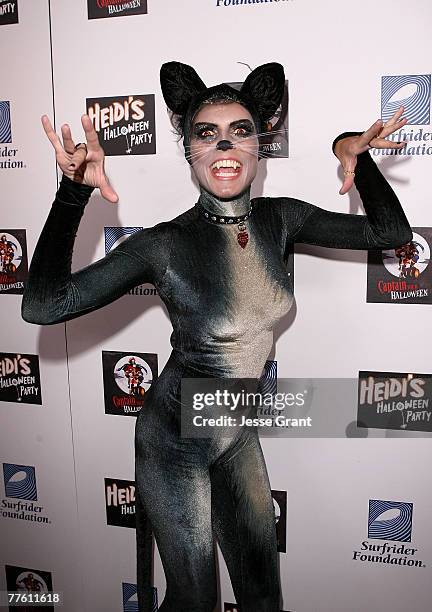 Model Heidi Klum arrives at Her Halloween Party at The Green Door on October 31, 2007 in Hollywood, California.