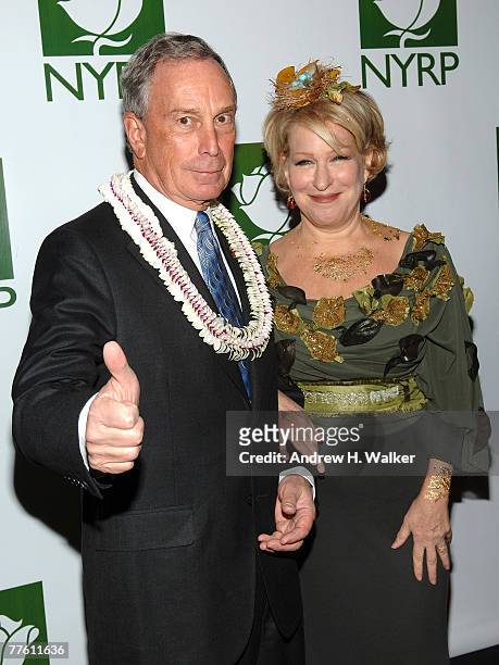 Mayor Michael Bloomberg and Bette Midler attend Bette Midler's 12th Annual NYRP "Hulaween" Ball on October 31, 2007 in New York City.