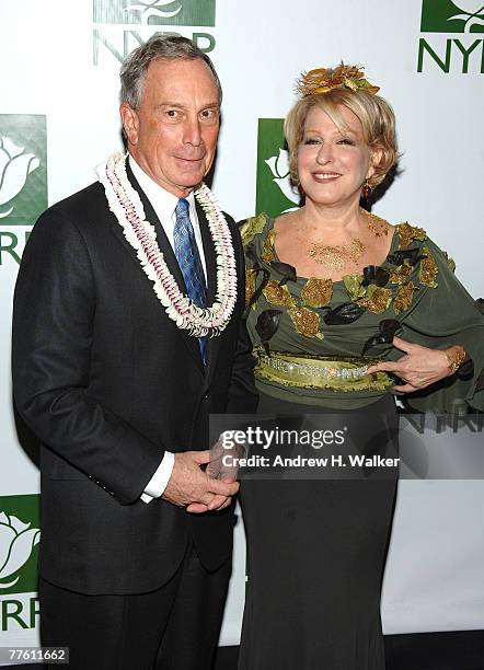 Mayor Michael Bloomberg and Bette Midler attend Bette Midler's 12th Annual NYRP "Hulaween" Ball on October 31, 2007 in New York City.