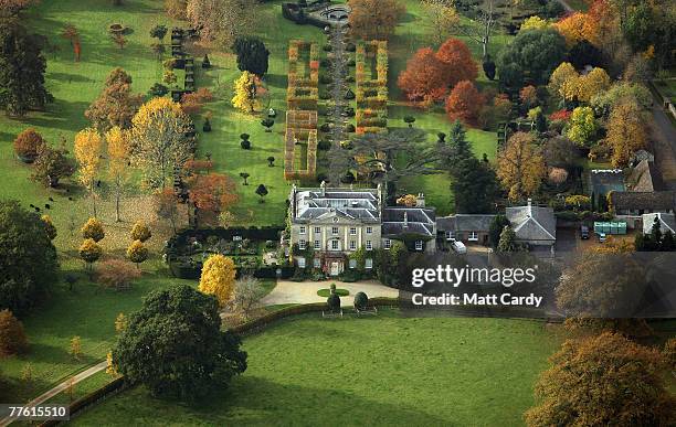 Leaves on trees can be seen changing colour in the gardens of Highgrove House near Tetbury, the private residence of Prince Charles, Prince of Wales...