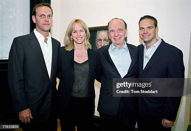 News Corporation Chairman and CEO Rupert Murdoch photographed with the heirs to his media empire. The Murdochs were together at a private family...