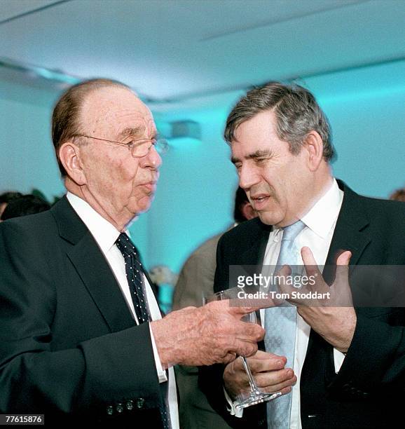 News Corporation Chairman and CEO Rupert Murdoch photographed deep in conversation with new British Prime Minister Gordon Brown. The two met at Mr....