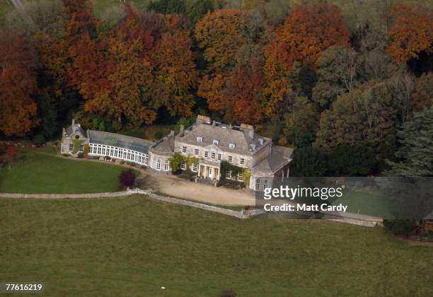 Leaves on trees can be seen changing colour in the grounds of Gatcombe Park, the private residence of Princess Anne, Princess Royal, on November 1...