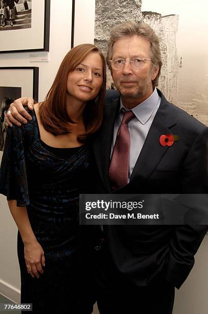 Sir Eric Clapton with wife Melia McEnery attend a private view of photographs dedicated to Sir Eric Clapton to celebrate his latest book 'Eric...