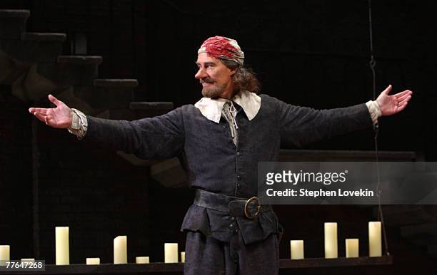 Actor Kevin Kline on stage after the opening night of "Cyrano De Bergerac" at the Richard Rodgers Theatre on November 1, 2007 in New York City.