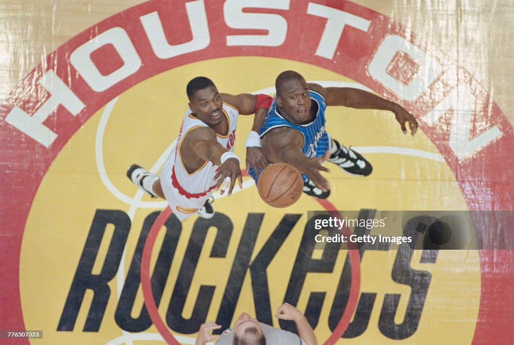 1995 Rockets Final Hakeem Olajuwon of the Houston Rockets of the Western Conference ...