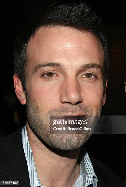 Actor Ben Affleck poses at The Opening Night After Party for "Cyrano" on Broadway at Spotlight Live on November 1, 2007 in New York City.