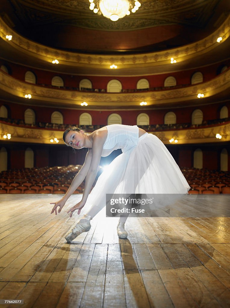 Ballerina Dancing on Stage