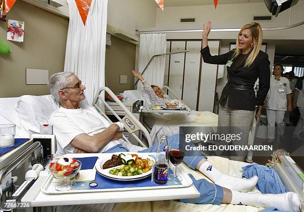 Dutch Princess Maxima volunteers at the Groene Hart Ziekenhuis on Make A Difference Day, the national day of helping others, 03 November in Gouda....