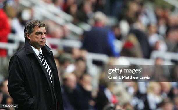 Sam Allardyce, manager of Newcastle United looks on during the Barclays Premier League match between Newcastle United and Portsmouth at St.James Park...