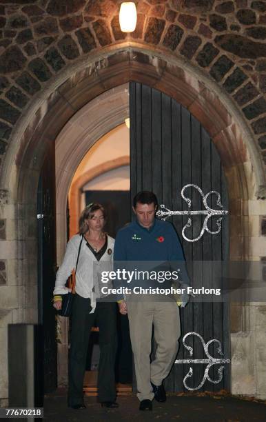 Gerry and Kate McCann leave the Church of St Mary and St John in their Leicestershire home town after a prayer service to mark six months since their...