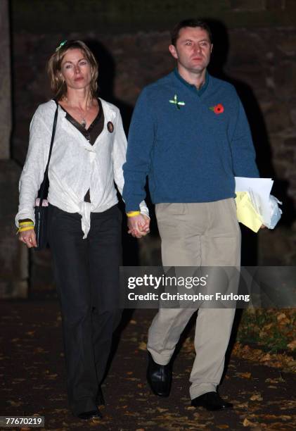 Gerry and Kate McCann leave the Church of St Mary and St John in their Leicestershire home town after a prayer service to mark six months since their...