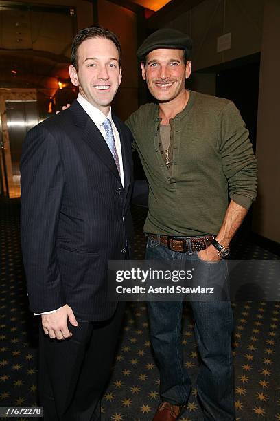 Andrew Borrok and Phillip Bloch attend a private screening of "Lions for Lambs" hosted by Andrew Borrok at the Dolby Screening Room on November 3,...