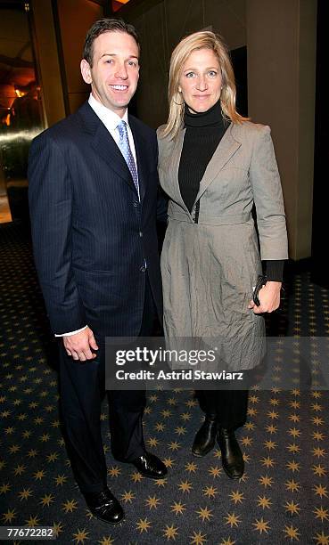 Andrew Borrok and Edie Falco attend a private screening of "Lions for Lambs" hosted by Andrew Borrok at the Dolby Screening Room on November 3, 2007...