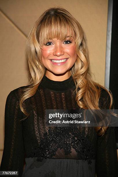 Actress Katrina Bowden attends a private screening of "Lions for Lambs" hosted by Andrew Borrok at the Dolby Screening Room on November 3, 2007 in...
