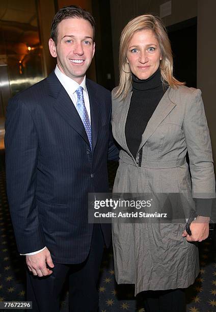 Andrew Borrok and Edie Falco attend a private screening of "Lions for Lambs" hosted by Andrew Borrok at the Dolby Screening Room on November 3, 2007...
