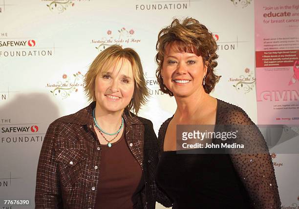 Safeway Foundation Chairwoman Larree Renda poses for a photo with Melissa Etheridge during the Safeway Foundation Gala 'Nuture the Seeds of Hope' on...