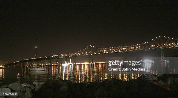 Photo of the Bay Bridge taken during the Safeway Foundation Gala 'Nuture the Seeds of Hope' on November 3, 2007 at Treasure Island in San Francisco,...