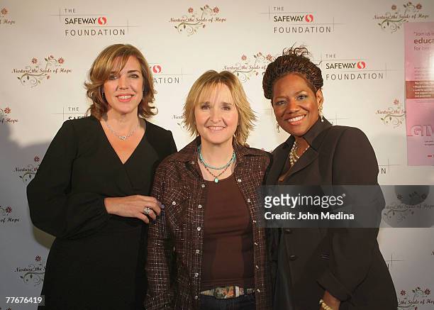 Margaret Bradley and Teena Massingill of Safeway pose for a photo with Melissa Etheridge during the Safeway Foundation Gala 'Nuture the Seeds of...