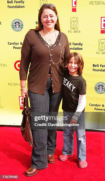 Actress Camryn Manheim and her son attend P.S. ARTS 10th annual 'Express Yourself' event at Barker Hanger November 4, 2007 in Santa Monica,...