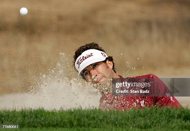 Michael Letzig chips onto the seventh green during the fourth round of the Nationwide Tour Championship at Barona Creek Golf Club on November 4, 2007...