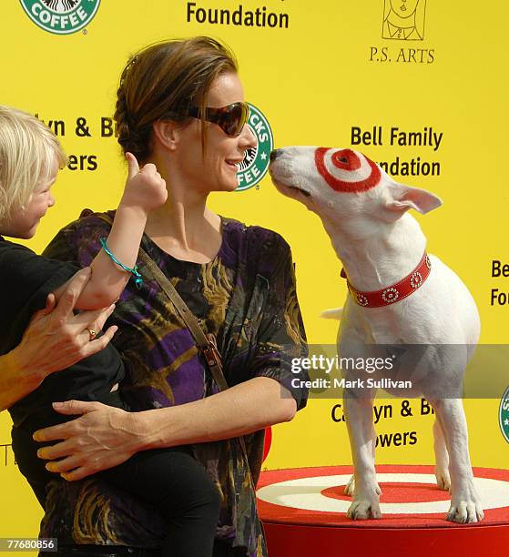 Actress Rachel Griffiths and son Banjo arrive at the P.S. ARTS Annual "Express Yourself" charity benefit held on November 4, 2007 in Santa Monica,...