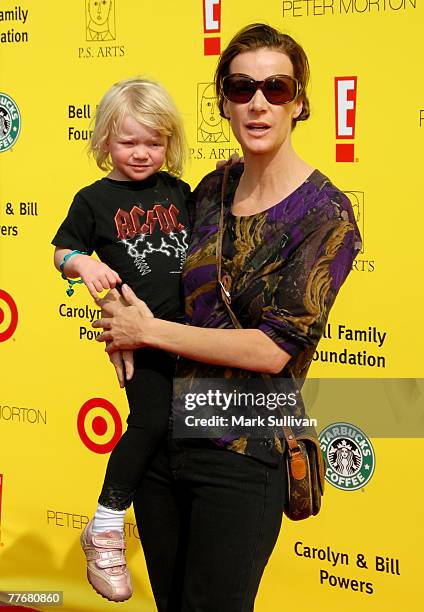 Actress Rachel Griffiths and son Banjo arrive at the P.S. ARTS Annual "Express Yourself" charity benefit held on November 4, 2007 in Santa Monica,...