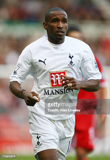 Jermaine Defoe of Tottenham Hotspur during the Barclays Premier League match between Middlesbrough and Tottenham Hotspur at the Riverside Stadium on...