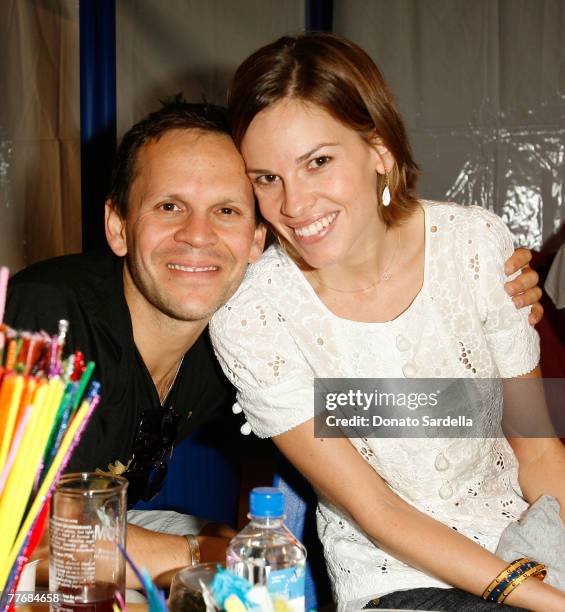 John Campisi and Actress Hilary Swank at P.S. Arts 10th Annual Exspress Yourself Gala at Barker Hanger on November 4, 2007 in Santa Monica,...