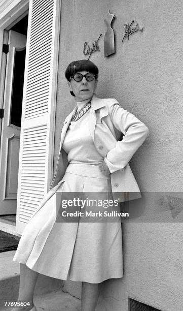 Edith Head outside her Universal Studios office in Universal City, CA June 23, 1975; Various Locations; Mark Sullivan 70's Rock Archive; Universal...