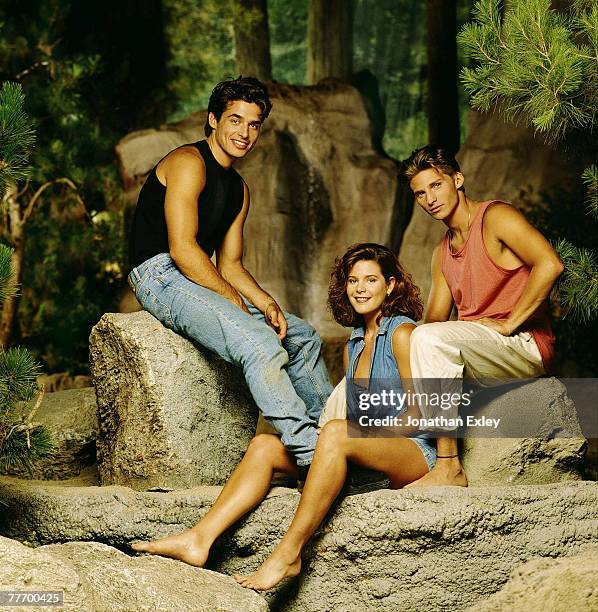 Antonio Sabato, Cari Shayne and Steve Burton. 07/00/1992.; Various; Jonathan Exley Celebrity Archives